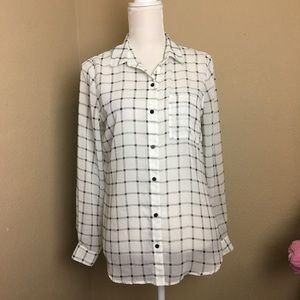Old Navy Plaid Blk/Wth, Size M
